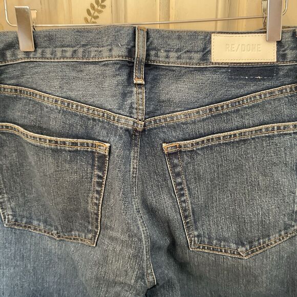 Re/Done Jeans Women's 34 Bay Fade Med Wash Straight Leg Button Front NWT - Picture 9 of 16